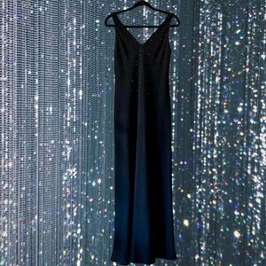 Vintage 90s/Y2K Jones New York Evening Sleeveless Black Formal Maxi Gown
